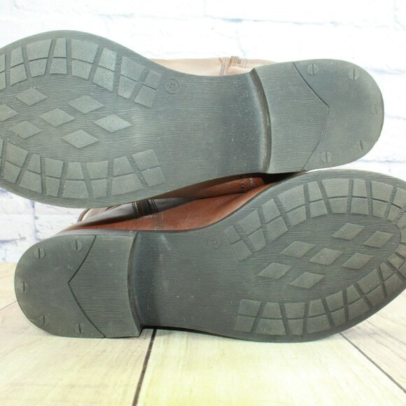 *Unknown Brown Leather Back Zip Knee High Riding Boots Size 11EEE - Picture 14 of 14